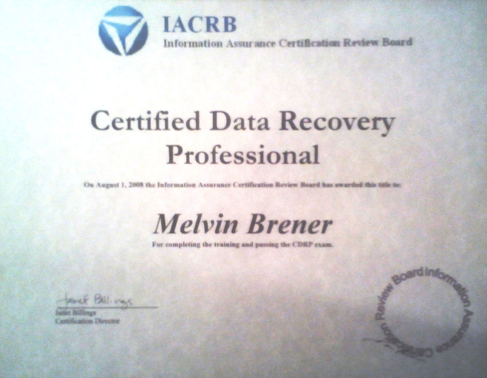 Certificación por IACRB 